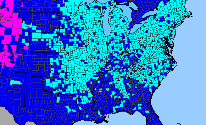 The range of Potentilla recta